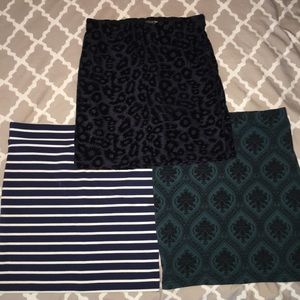 Pencil skirts lightly worn
